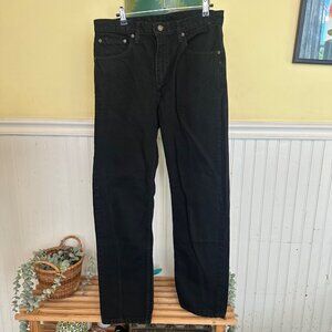 Levi's Mens Vintage 505 Long Straight 33 X 30 Black Zip Fly